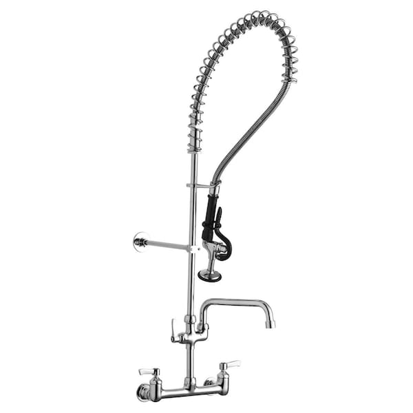 Elkay 8 Centerset Wall Mount Faucet 44In Flexible Hose W/1.2 Gpm Spray Head Handles LK943AF08LC - main